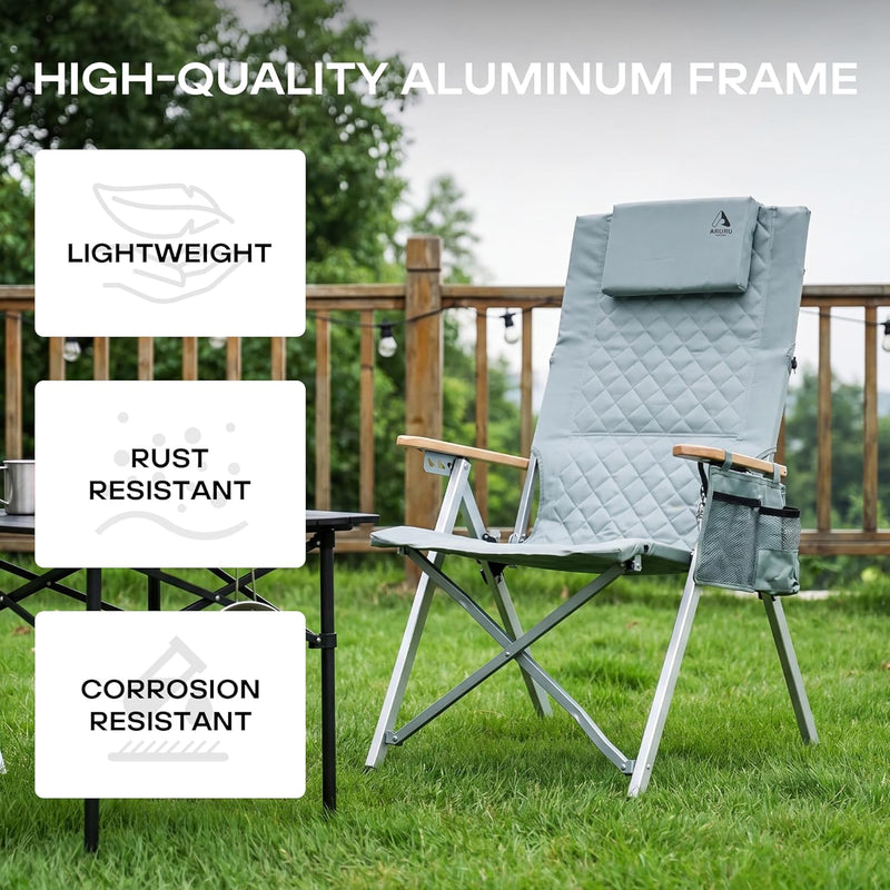 Folding Camping Chairs 2 Set for Adults Adjustable