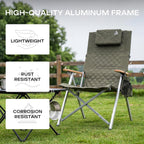 Folding Camping Chairs 2 Set for Adults Adjustable
