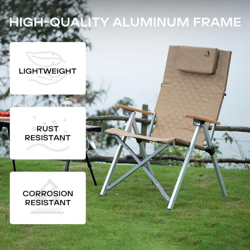 Folding Camping Chairs 2 Set for Adults Adjustable