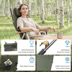Folding Camping Chairs 2 Set for Adults Adjustable