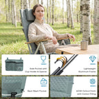 Folding Camping Chairs 2 Set for Adults Adjustable