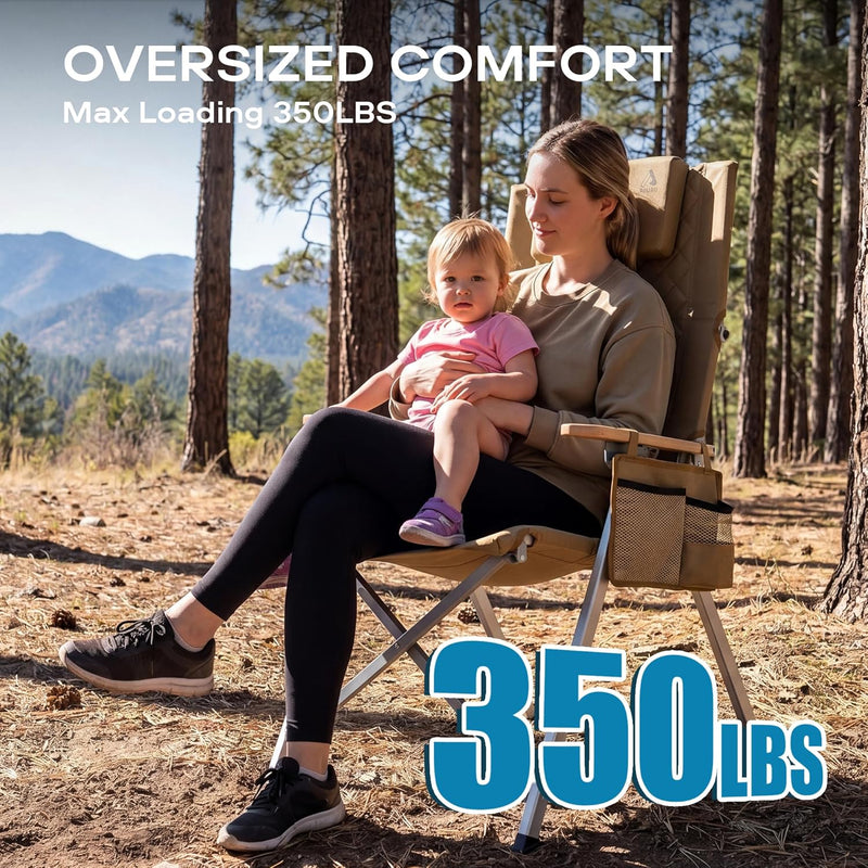 Folding Camping Chairs 2 Set for Adults Adjustable