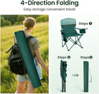 Folding Camping Chairs Lightweight Picnic Chair with Cooler (Set of 2)