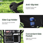 Folding Camping Chairs Lightweight Picnic Chair with Cooler (Set of 2)