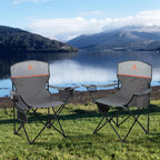 Folding Camping Chairs Lightweight Picnic Chair with Cooler (Set of 2)