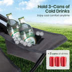 Folding Camping Chairs Lightweight Picnic Chair with Cooler (Set of 2)