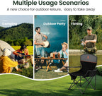 Folding Camping Chairs Lightweight Picnic Chair with Cooler (Set of 2)