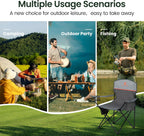 Folding Camping Chairs Lightweight Picnic Chair with Cooler (Set of 2)