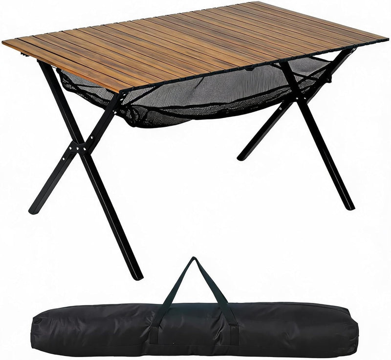Folding Camping Table 120x70x70CM Large Roll Up Aluminium