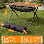Folding Camping Table 120x70x70CM Large Roll Up Aluminium