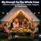 Folding Camping Table 120x70x70CM Large Roll Up Aluminium