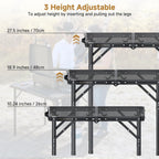 Folding Camping Table x15.7" Picnic 3 Adjust Height