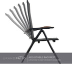 Folding Chair Aluminium Garden Chairs with Armrest Mesh (Set of 2)