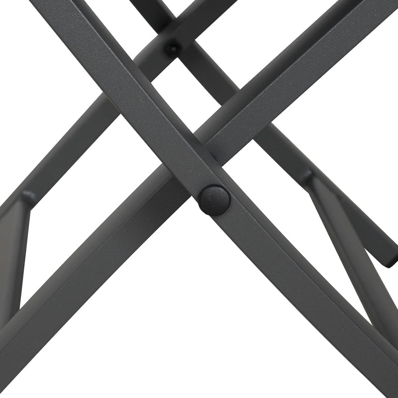 Folding Chair Aluminium Garden Chairs with Armrest Mesh (Set of 2)