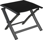 Folding Chair Aluminium Garden Chairs with Armrest Mesh (Set of 2)