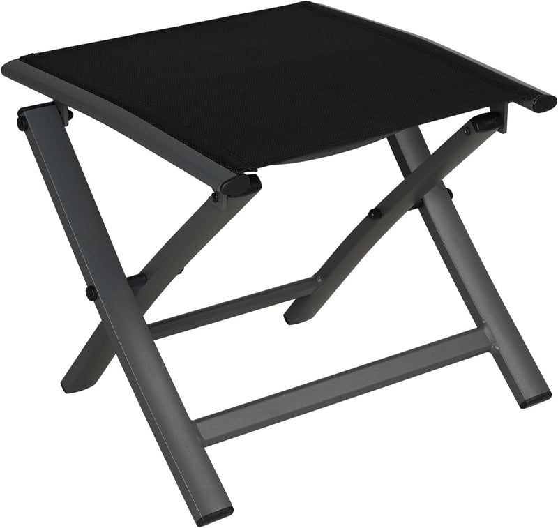 Folding Chair Aluminium Garden Chairs with Armrest Mesh (Set of 2)