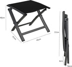 Folding Chair Aluminium Garden Chairs with Armrest Mesh (Set of 2)