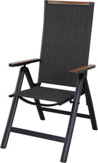 Folding Chair Aluminium Garden Chairs with Armrest Mesh (Set of 2)