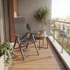 Folding Chair Aluminium Garden Chairs with Armrest Mesh (Set of 2)