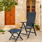 Folding Chair Aluminium Garden Chairs with Armrest Mesh (Set of 2)