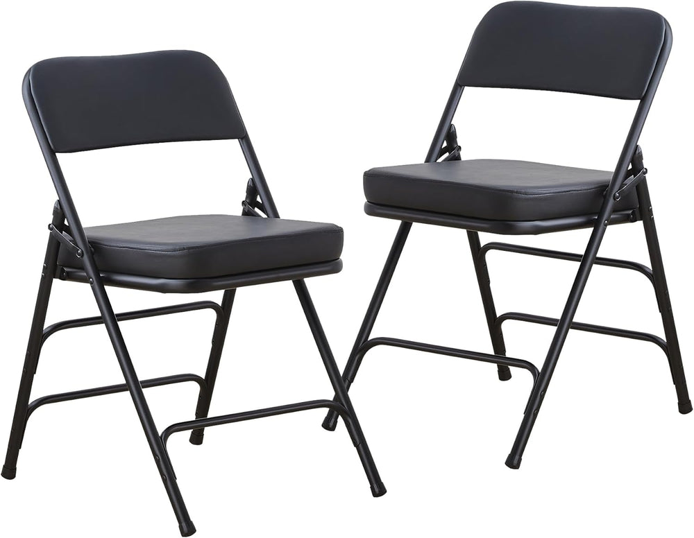 Folding Chair Foldable Faux Leather Fold Up Chairs (2 Pack)