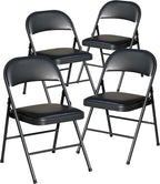 Folding Chair Foldable Faux Leather Fold Up Chairs (Set of 2)