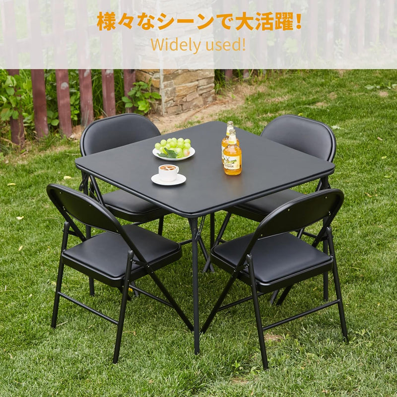 Folding Chair Foldable Faux Leather Fold Up Chairs (Set of 2)