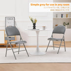 Folding Chairs Heavy Duty Metal with Padded Fabric (Set of 2)