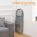 Folding Chairs Heavy Duty Metal with Padded Fabric (Set of 2)