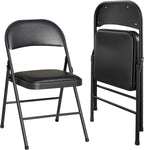 Folding Chairs Vinyl Foldable Portable (Set of 4)