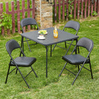 Folding Chairs Vinyl Foldable Portable (Set of 4)