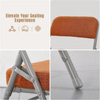 Folding Chairs with Thick Cushion Seat Steel Frame (2 Pack)