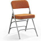 Folding Chairs with Thick Cushion Seat Steel Frame (2 Pack)