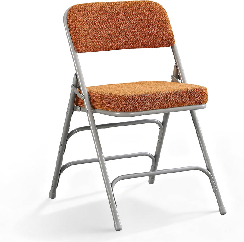 Folding Chairs with Thick Cushion Seat Steel Frame (2 Pack)