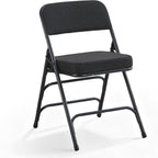 Folding Chairs with Thick Cushion Seat Steel Frame (2 Pack)