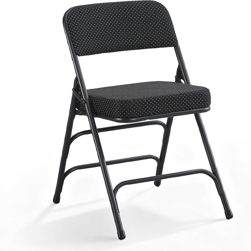Folding Chairs with Thick Cushion Seat Steel Frame (2 Pack)