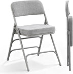Folding Chairs with Thick Cushion Seat Steel Frame (2 Pack)