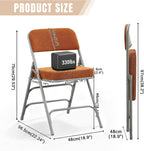 Folding Chairs with Thick Cushion Seat Steel Frame (2 Pack)