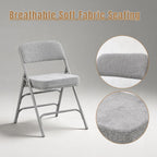 Folding Chairs with Thick Cushion Seat Steel Frame (2 Pack)