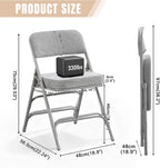 Folding Chairs with Thick Cushion Seat Steel Frame (2 Pack)