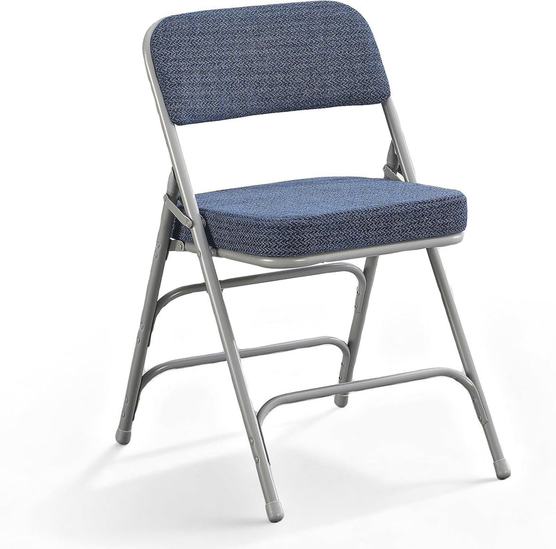 Folding Chairs with Thick Cushion Seat Steel Frame (2 Pack)