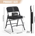 Folding Chairs with Thick Cushion Seat Steel Frame (2 Pack)