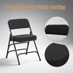 Folding Chairs with Thick Cushion Seat Steel Frame (2 Pack)