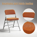 Folding Chairs with Thick Cushion Seat Steel Frame (2 Pack)