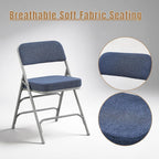 Folding Chairs with Thick Cushion Seat Steel Frame (2 Pack)