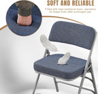 Folding Chairs with Thick Cushion Seat Steel Frame (2 Pack)