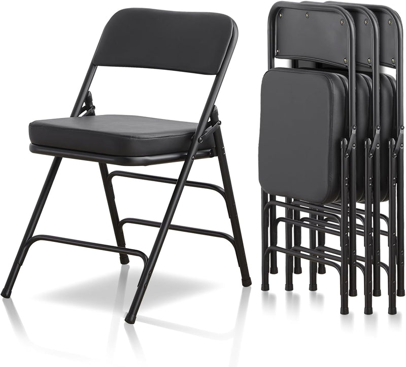 Folding Chairs with Ultra Thick Padded Seat Foldable Chair (2 Pack)