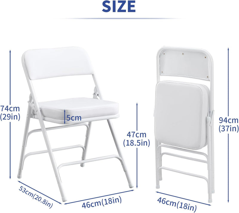 Folding Chairs with Ultra Thick Padded Seat Foldable Chair (2 Pack)