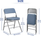 Folding Chairs with Ultra Thick Padded Seat Foldable (2 Pack)