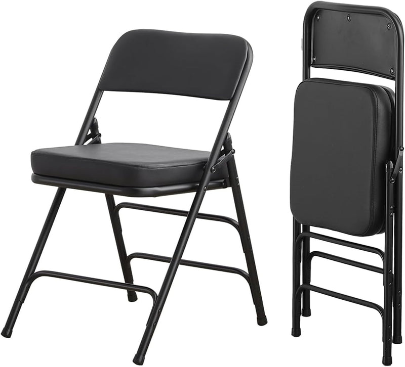 Folding Chairs with Ultra Thick Padded Seat Foldable Chair (2 Pack)